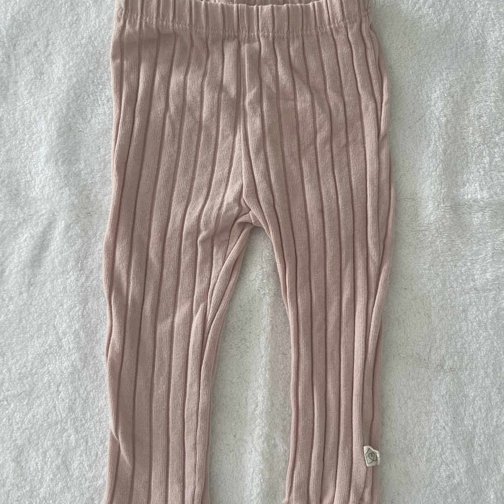 Pink Snug Ribbed Kids Leggings